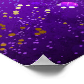 Paarse folieachtergrond met sterren poster (Hoek)