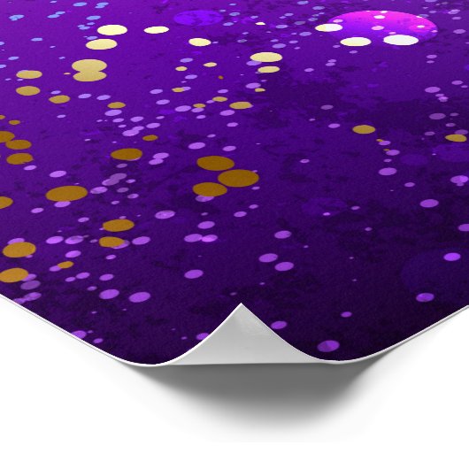 Paarse folieachtergrond met sterren poster (Hoek)