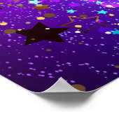 Paarse folieachtergrond met sterren poster (Hoek)