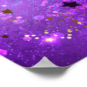 Paarse folieachtergrond met sterren poster (Hoek)