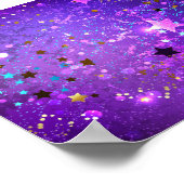 Paarse folieachtergrond met sterren poster (Hoek)