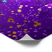 Paarse folieachtergrond met sterren poster (Hoek)