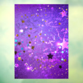 Paarse folieachtergrond met sterren raamsticker (Vel 3)