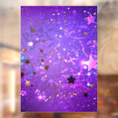 Paarse folieachtergrond met sterren raamsticker (Vel 2)