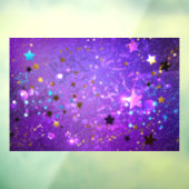 Paarse folieachtergrond met sterren raamsticker (Vel 3)