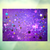 Paarse folieachtergrond met sterren raamsticker (Vel 3)