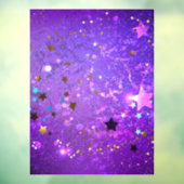 Paarse folieachtergrond met sterren raamsticker (Vel 3)