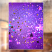 Paarse folieachtergrond met sterren raamsticker (Vel 2)