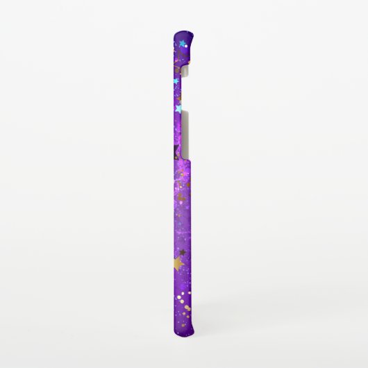 Paarse folieachtergrond met sterren samsung galaxy hoesje (Linkerkant)