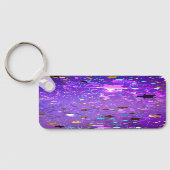 Paarse folieachtergrond met sterren sleutelhanger (Achterkant)