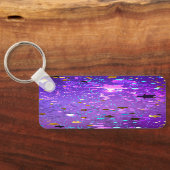 Paarse folieachtergrond met sterren sleutelhanger (Achterkant)