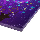 Paarse folieachtergrond met sterren snijplank (Hoek)