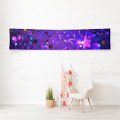 Paarse folieachtergrond met sterren spandoek (Insitu)