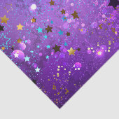 Paarse folieachtergrond met sterren tissuepapier (Detail)