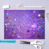 Paarse folieachtergrond met sterren tissuepapier (Craft)