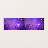 Paarse folieachtergrond met sterren visitekaartje (Buitenkant ongevouwen)