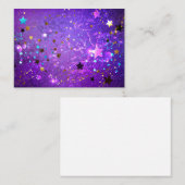 Paarse folieachtergrond met sterren visitekaartje (Voorkant / Achterkant)
