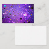 Paarse folieachtergrond met sterren visitekaartje (Voorkant / Achterkant)