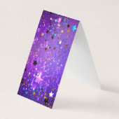 Paarse folieachtergrond met sterren visitekaartje (Voorkant)