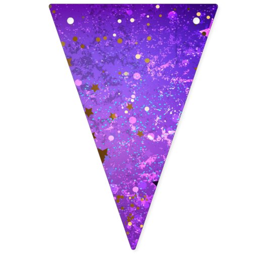 Paarse folieachtergrond met sterren vlaggetjes (Derde vlag)
