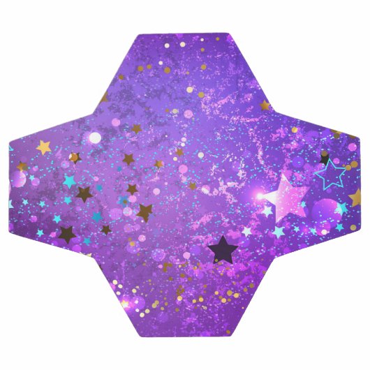 Paarse folieachtergrond met sterren voetbal (Enkel)