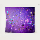 Paarse folieachtergrond met sterren wandkleed (Voorkant (horizontaal))
