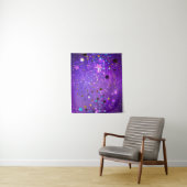 Paarse folieachtergrond met sterren wandkleed (In situ)