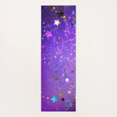 Paarse folieachtergrond met sterren yogamat (Achterkant)