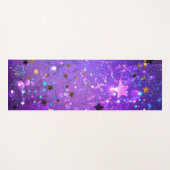 Paarse folieachtergrond met sterren yogamat (Voorkant (horizontaal))