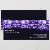 Paarse Fonkelende Sterren Uitnodiging (Voorkant / Achterkant)