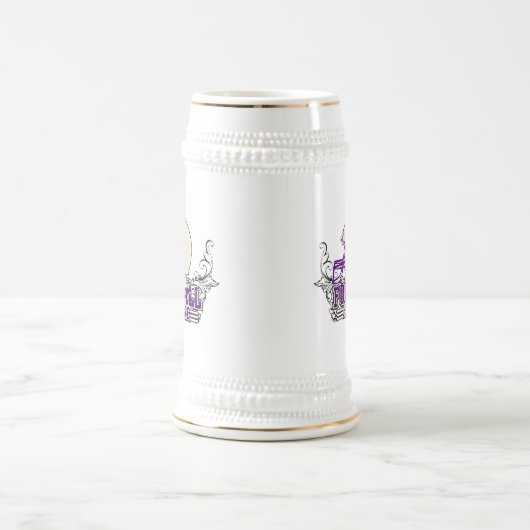 Paarse Football Hardcore T-shirts en cadeaus Bierpul (Center)