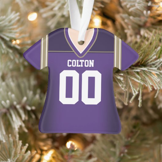 Paarse Football Jersey Ornament (Boom)