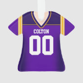 Paarse Football Jersey Ornament (achterkant)