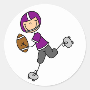 Paarse Football Player Sticker