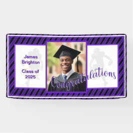 Paarse Football thema foto Afstuderen Spandoek