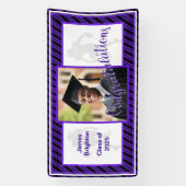 Paarse Football thema foto Afstuderen Spandoek (Verticaal)