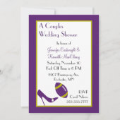 Paarse Footballs bruiloft Shower Uitnodiging (Voorkant)