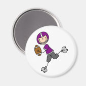 Paarse Footballs speler magneet (Voorkant / Achterkant)