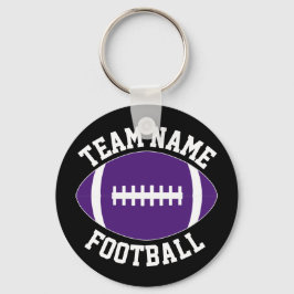 Paarse Footballs spelers en de Naam van het Team v Sleutelhanger