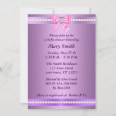 Paarse fopspeen Baby shower uitnodiging (Achterkant)