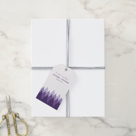 Paarse Forest Range Woodland bruiloft Cadeaulabel (Met Touw)