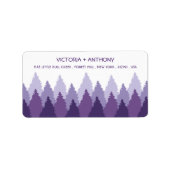 Paarse Forest Range Woodland bruiloft Etiket (Voorkant)