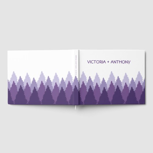 Paarse Forest Range Woodland bruiloft Gastenboek (Volledig)