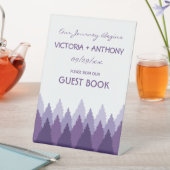 Paarse Forest Range Woodland bruiloft Reclamebord Met Voetstuk (Insitu)