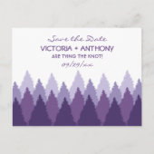 Paarse Forest Range Woodland Bruiloft Save the Dat Briefkaart (Voorkant)