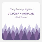 Paarse Forest Range Woodland bruiloft Vierkante Sticker (Voorkant)