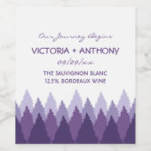 Paarse Forest Range Woodland bruiloft Wijn Etiket (Enkel label)