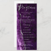 Paarse Formele Minimalistische Luxe Bruiloft Progr Menu (Voorkant / Achterkant)