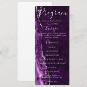 Paarse Formele Minimalistische Luxe Trouwprogramma Menu (Voorkant / Achterkant)