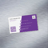 Paarse Formele QR Code Moderne Magnetisch Visitekaartje (Voorbeeld)